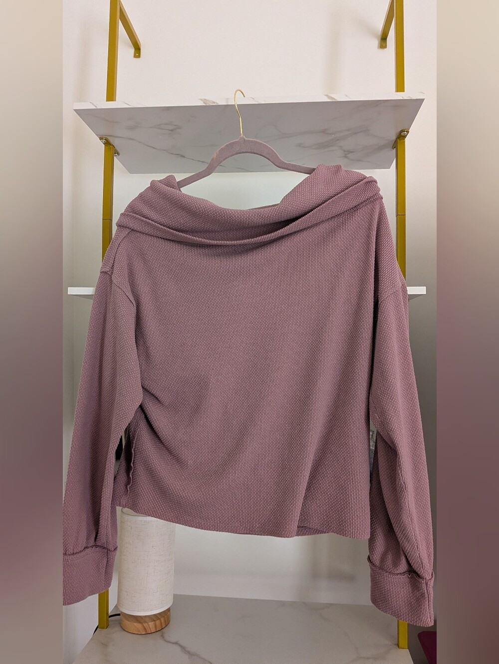 Free People Hazy Heart Off The Shoulder Mauve Thermal